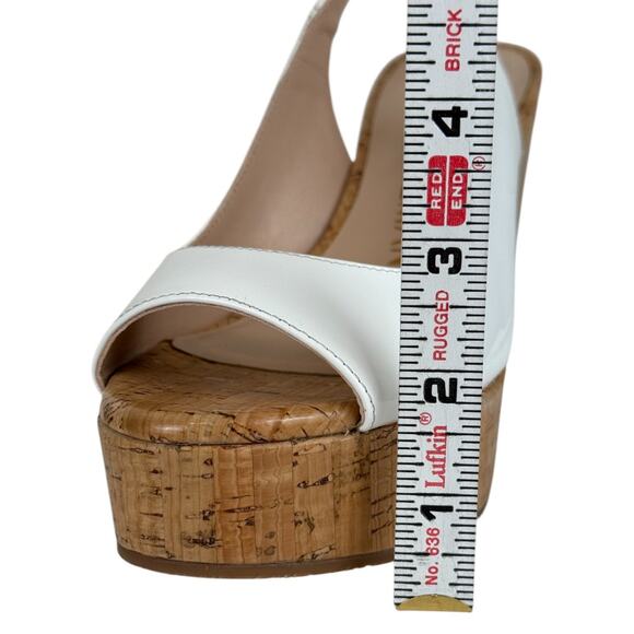 NWOT Stuart Weitzman White Riveria Platform Round Toe Heel Sandal Wedge - Size 6 - Picture 6 of 9